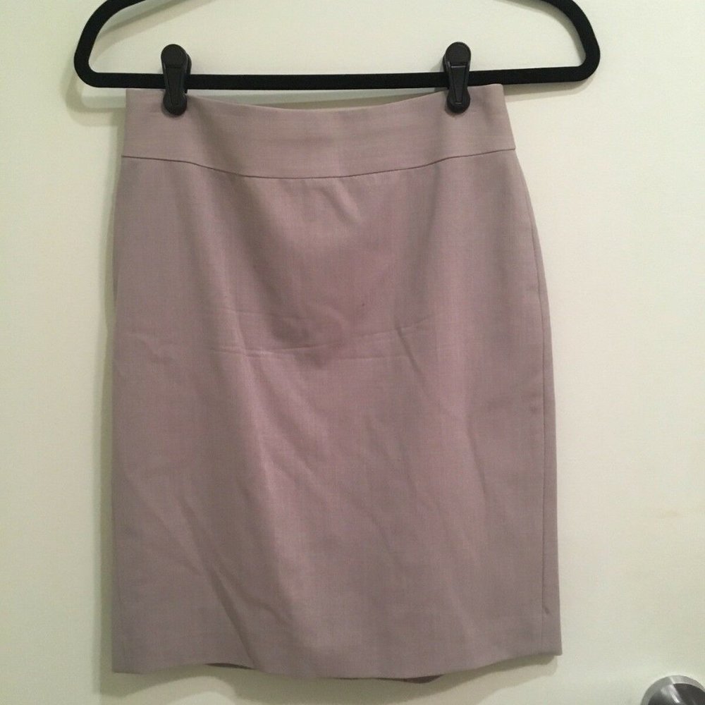Banana Republic Stretch Wool Pencil Skirt Light Gray Petite 0P